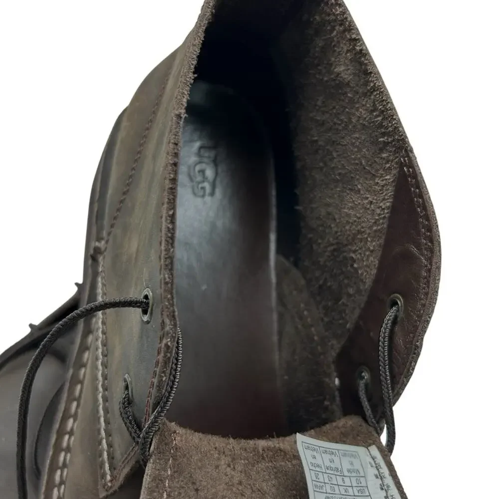 UGG Men's Camino Chukka Boots Size 10 Grizzly Brown Leather Lace Up Classic